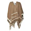 Max Mara Camel Jacquard Wool Hilde Poncho In Neutral