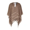Max Mara Camel Jacquard Wool Hilde Poncho In Neutral