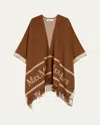 Max Mara Hilde Fringe Wool Cape In Tobacco