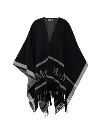 Max Mara Hilde Poncho In Black