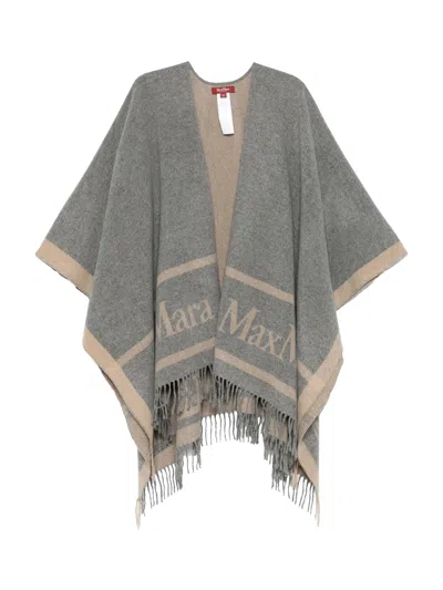 Max Mara Hilde Poncho Grey In Gray