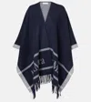 Max Mara Hilde Wool Jacquard Shawl In Blue