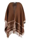 Max Mara "hilde" Wool Poncho Brown In Brown