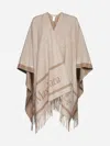 Max Mara Studio Hildestd Fringed Edge Cape In Grey