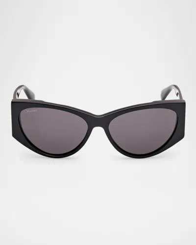 Max Mara Hinge-1 Acetate Cat-eye Sunglasses In Black