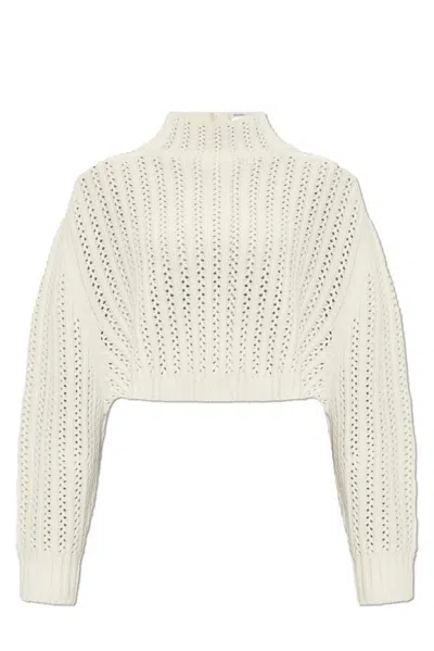 Max Mara Hodeida Cropped Sweater In Beige