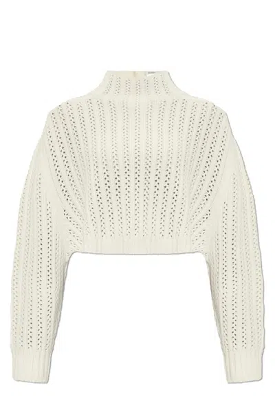 Max Mara Hodeida Open-knit Jumper In Beige