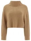 Max Mara Wool And Cashmere Short Sweater In Brown