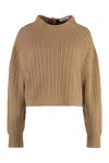 Max Mara Cropped Back-buttoned Sweater In Brown
