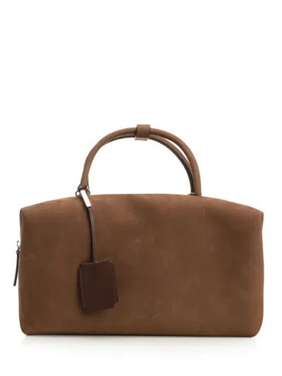 Max Mara Hold All L Suede Square Bauletto Suede Handbag Handbags Brown