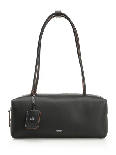 Max Mara Hold All String Small Square Bauletto Shoulder Bag Shoulder Bags Black