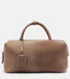 Max Mara Holdall Medium Suede Tote Bag In Brown