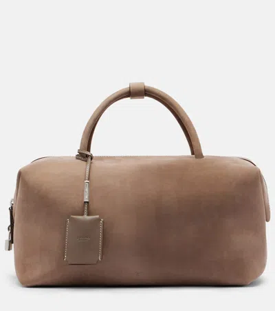 Max Mara Holdall Medium Suede Tote Bag In Brown