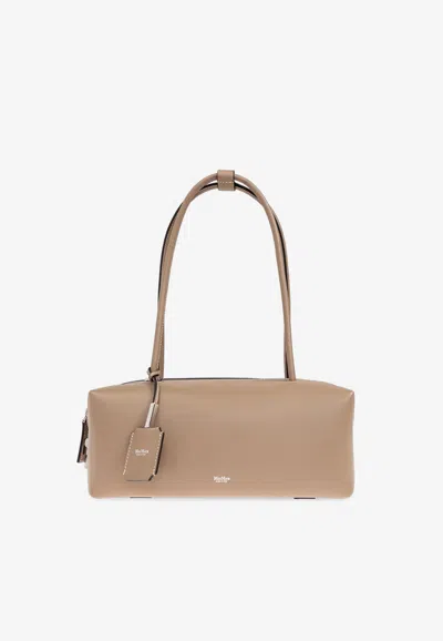 Max Mara Holdall String Leather Shoulder Bag In Sand