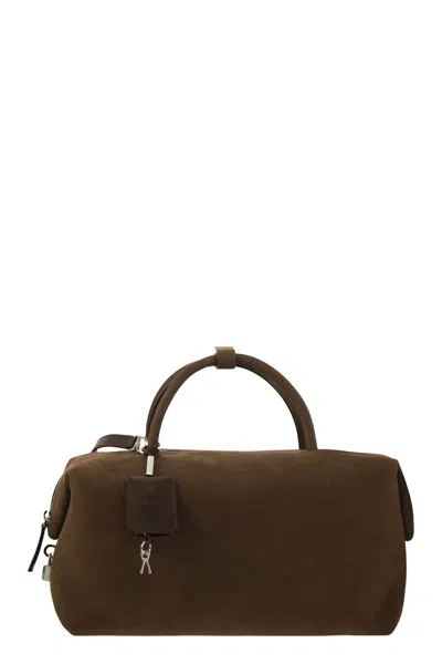 Max Mara Holdalllsuede - Large Nubuck Leather Satchel