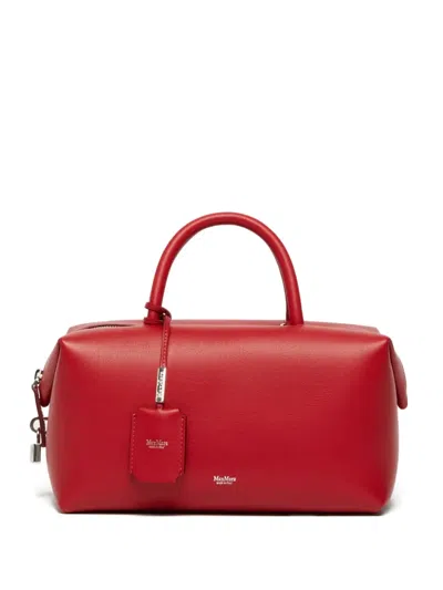 Max Mara Holdallm Leather Tote Bag In Red