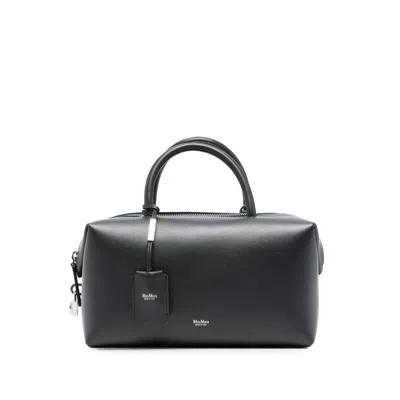 Max Mara Holdallm Leather Tote Bag In Grey