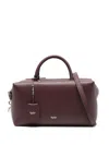 Max Mara Medium Natural Leather Bowler Bag In Burgundy