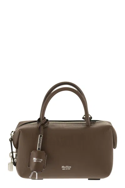 Max Mara Holdalls - Small Natural Leather Satchel In Brown