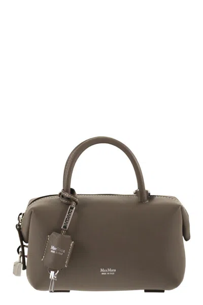 Max Mara Holdalls - Small Natural Leather Satchel In Gray
