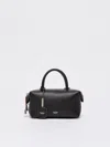 Max Mara Medium Natural Leather Bowler Bag In Black