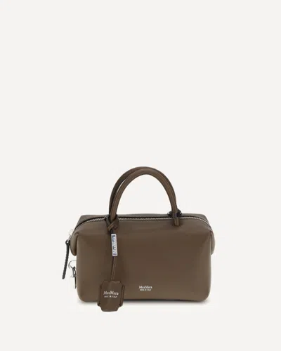 Max Mara Brown Calf Leather Bos Taurus Handbag