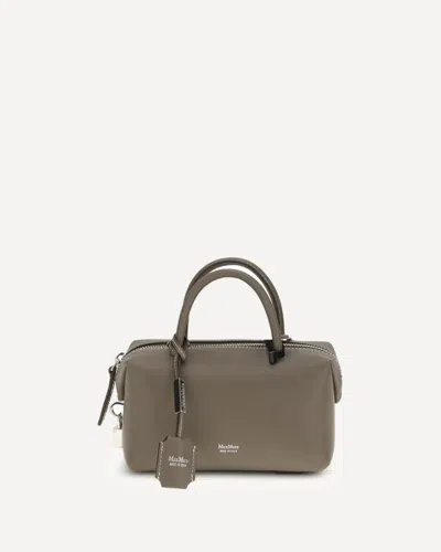 Max Mara Holdalls Leather Handbag In Gray