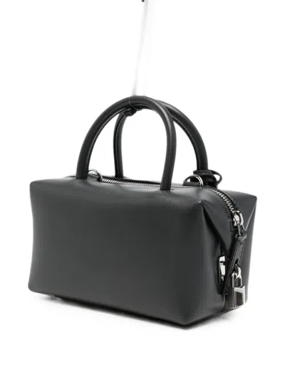 Max Mara Holdalls Logo-print Leather Mini Bag In Grey