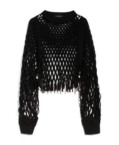Max Mara Hollow Wool Sweater In Animal Print