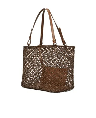 Max Mara Hollowed Out Handbag In Brown