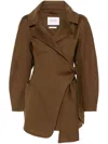 Max Mara Wool Wrapped Jacket In Brown