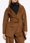 Max Mara Holly Wool Short Coat In Brown
