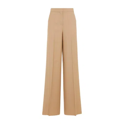 Max Mara Honey Brown Virgin Wool Senna Pants In Beige