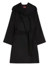 Max Mara Wool Coat With Dramatic Shawl Collar In Black