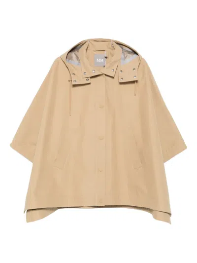 Max Mara Hooded Button-fastening Jacket In Neutral