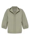 Max Mara Wool Blend Cardigan With Buttoned Hood In Green