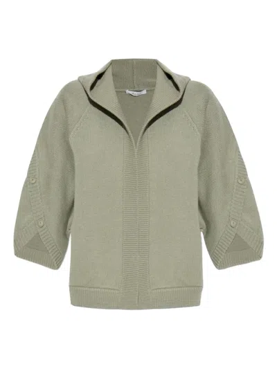 Max Mara Cardigan Mit Kapuze In Green