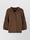 Max Mara Wool And Cashmere Hooded Cardigan Clothing In Brown