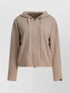 Max Mara Hooded Cashmere Cardigan Featuring Drawstring Detail In Brown
