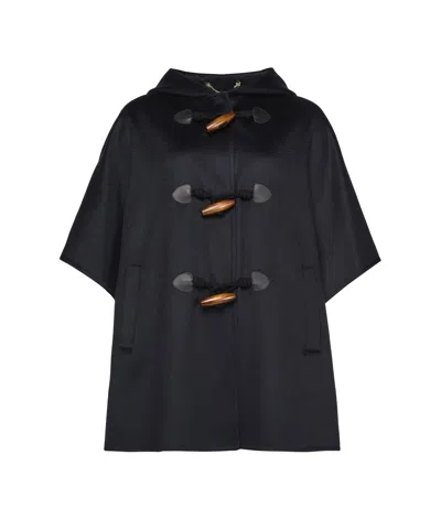 Max Mara Hooded Casual Jacket In Navy Blue