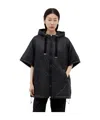 Max Mara Padded Cape With Hood In Water-repellent Canvas In Black