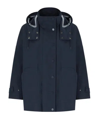Max Mara Hooded Casual Jacket In Blue