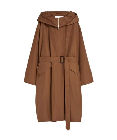 Max Mara Hooded Casual Jacket In Brown