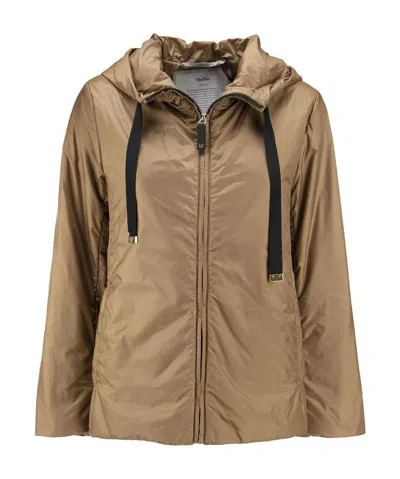 Max Mara Hooded Casual Jacket In Brown