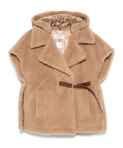 Max Mara Hooded Cloak In Nude | ModeSens