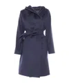 Max Mara Newmang Navy Coat In Black