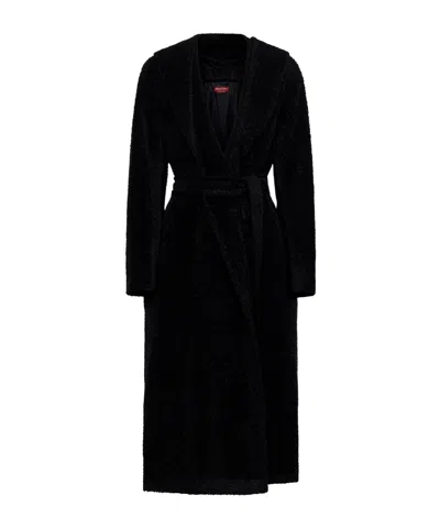 Max Mara Hooded Coat In Black
