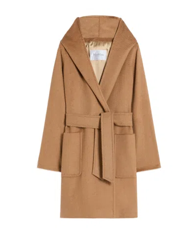 Max Mara Hooded Coat In Brown
