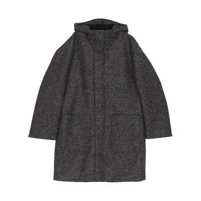 Max Mara Hooded Coat In Gray