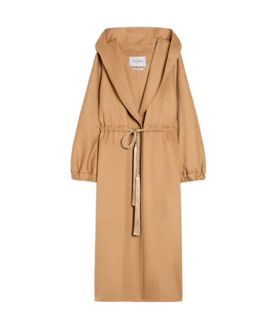 Max Mara Hooded Coat In Nude